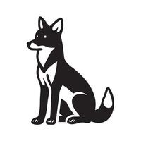 Silhouette of a Sitting Dog on a White Background vector
