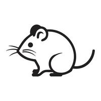 Cute Minimalist Mouse Illustration for Design Projects vector
