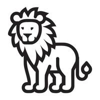 Simple Line Art of a Lion in a Minimalistic Style vector