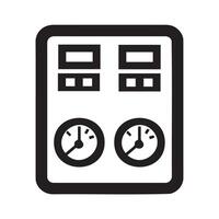 Simple Icon of Control Panel with Gauges vector