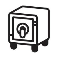 Simple Line Art of a Safe Icon for Security Concepts vector