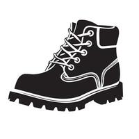 Black silhouette of a rugged hiking boot vector