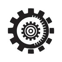 Black Gear Icon for Industrial and Mechanical Design vector