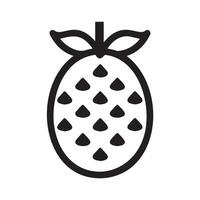 Simple Pineapple Icon in Minimalist Style vector