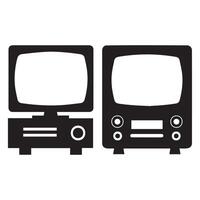 Retro Television and Computer Icon Illustrations vector