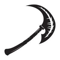 Black Silhouette of a Scythe with Jagged Blade vector