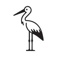 Elegant Stork in Minimalist Black and White Design vector