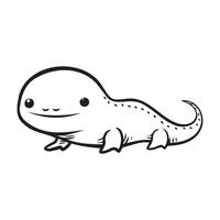 Cute Cartoon Salamander with Simplistic Design vector