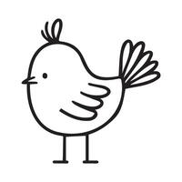Cute Cartoon Bird Illustration in Simple Style vector
