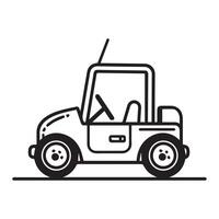 Simple Line Art of a Small Car Illustration vector