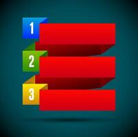Infographic with ribbons and colored numbers vector