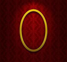 Elliptic frame on red wallpaper vector