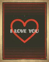 Retro Valentine's Day card vector