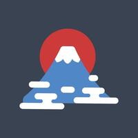 Japanese mount fuji in flat design. vector