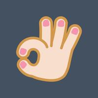 Okay hand gesture in flat design. vector