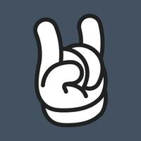 simple rocker hand gesture glove in flat design. vector