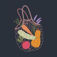crops net bag in flat design vector