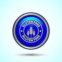 Gluten Free Icon Design Illustration, Non Gluten Food Sign For Apps And Websites, Blue Color Round Button Design vector