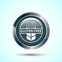 Gluten Free Icon Design Illustration, Non Gluten Food Sign For Apps And Websites, Gray Color Round Button Design vector