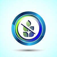 Gluten Free Icon Design Illustration, Non Gluten Food Sign For Apps And Websites, Glossy Round Button Design vector