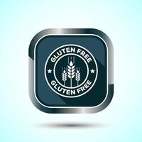 Gluten Free Icon Design Illustration, Non Gluten Food Sign For Apps And Websites, Gray Shadow Button Design vector