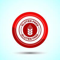 Gluten Free Icon Design Illustration, Non Gluten Food Sign For Apps And Websites, Red Color Button Design vector