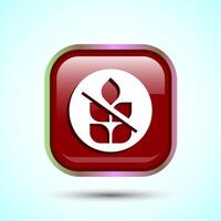 Gluten Free Icon Design Illustration, Non Gluten Food Sign For Apps And Websites, Red Color Square Button Design vector