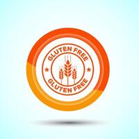 Gluten Free Icon Design Illustration, Non Gluten Food Sign For Apps And Websites, Orange Color Button Design vector