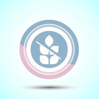 Gluten Free Icon Design Illustration, Non Gluten Food Sign For Apps And Websites, Pastel Color Button Design vector