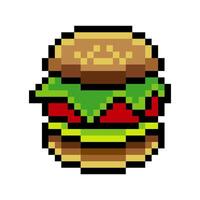 Burger in pixel art style vector