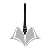 Ink pen and open book graphic design vector