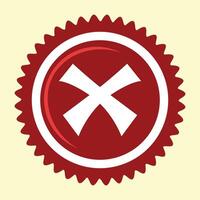 Wrong or negative sticker button vector