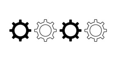 Gear icon set. Gear Settings symbol, cogwheel. Functions symbol vector