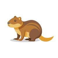 Gopher animal isolated flat illustration on white background. vector