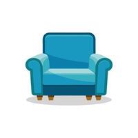 Recliner Living Room Furniture isolated flat illustration on white background vector