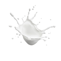 Fresh milk splash creating dynamic shapes isolated on transparent background. png
