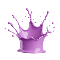 Vibrant purple paint splash isolated on transparent background, showcasing dynamic motion and color. png