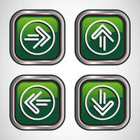 Right, Left, Up, Down Arrow Icon Design Illustration, Arrow Sign For Apps And Websites, Green Color Square Button Design vector