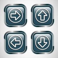 Right, Left, Up, Down Arrow Icon Design Illustration, Arrow Sign For Apps And Websites, Gray Color Square Button Design vector