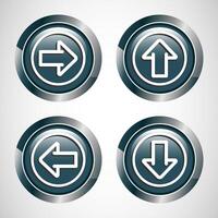 Right, Left, Up, Down Arrow Icon Design Illustration, Arrow Sign For Apps And Websites, Gray Color Round Button Design vector