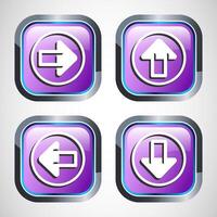 Right, Left, Up, Down Arrow Icon Design Illustration, Arrow Sign For Apps And Websites, Pink Color Square Button Design vector