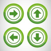 Right, Left, Up, Down Arrow Icon Design Illustration, Arrow Sign For Apps And Websites, Green Color Button Design vector