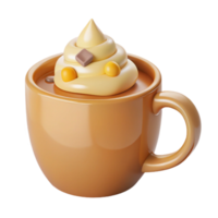 Whipped Cream and Chocolate Topped Coffee in a Mug png