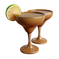 Two Glasses of Refreshing Cocktail with Lime Garnish png