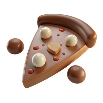 chocolate pizza fatia com coberturas png