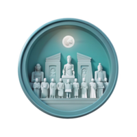 Circular Frame with Statues and Columns png