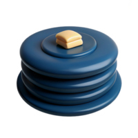 Stack of Blue Discs with Square Object on Top png