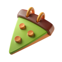 3D Render of a Pizza Slice with Toppings png