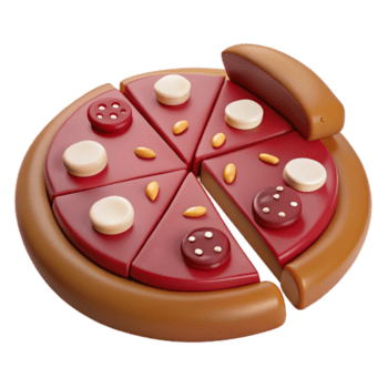 3d render do pizza com coberturas png