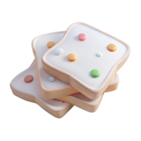 Stack of Toasted Bread with Colorful Dots png